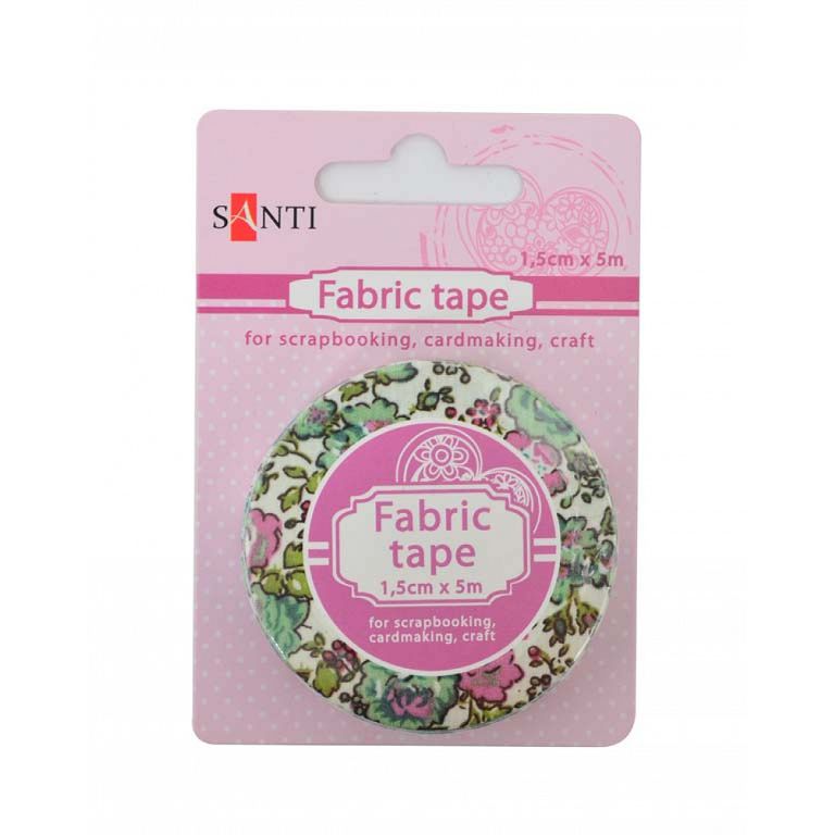 Decorative textile tape "Santi" /740144/ "Green Valley", 1.5cm*5m (1/50/200)
