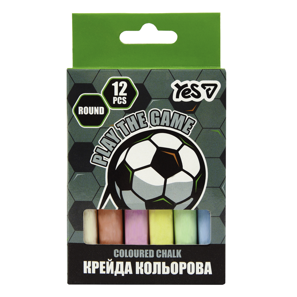 Colored chalk 12 pcs. "YES" /400563/ "Football" round (1/24)