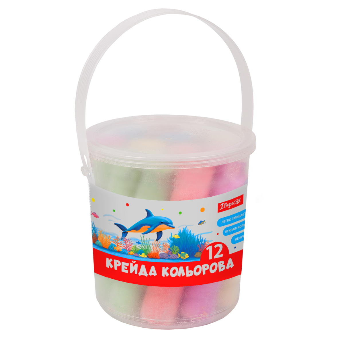 Colored chalk 12 pcs. "1B" /400548/ JUMBO in a bucket (1/24)