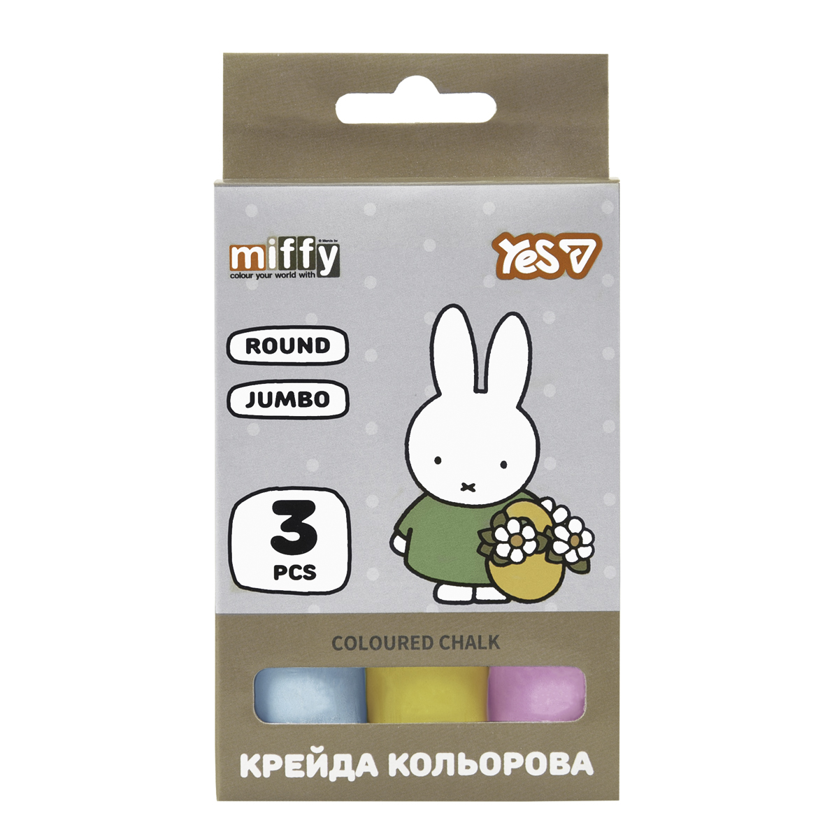 Colored chalk 3 pcs. "YES" /400568/ "Miffy" JUMBO (1/12/120)