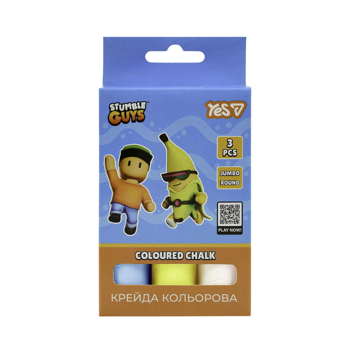 Colored chalk 3 pcs. "YES" /400575/ "Stumble Guys" JUMBO (1/12/120)