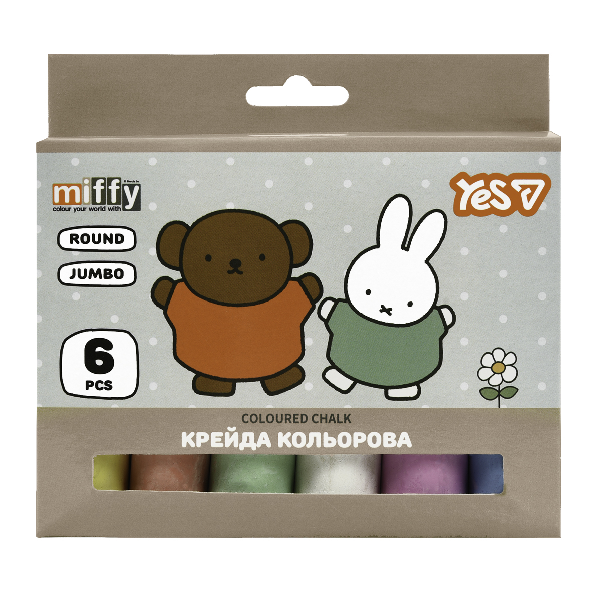 Colored chalk 6 pcs. "YES" /400570/ "Miffy" JUMBO (1/12/72)