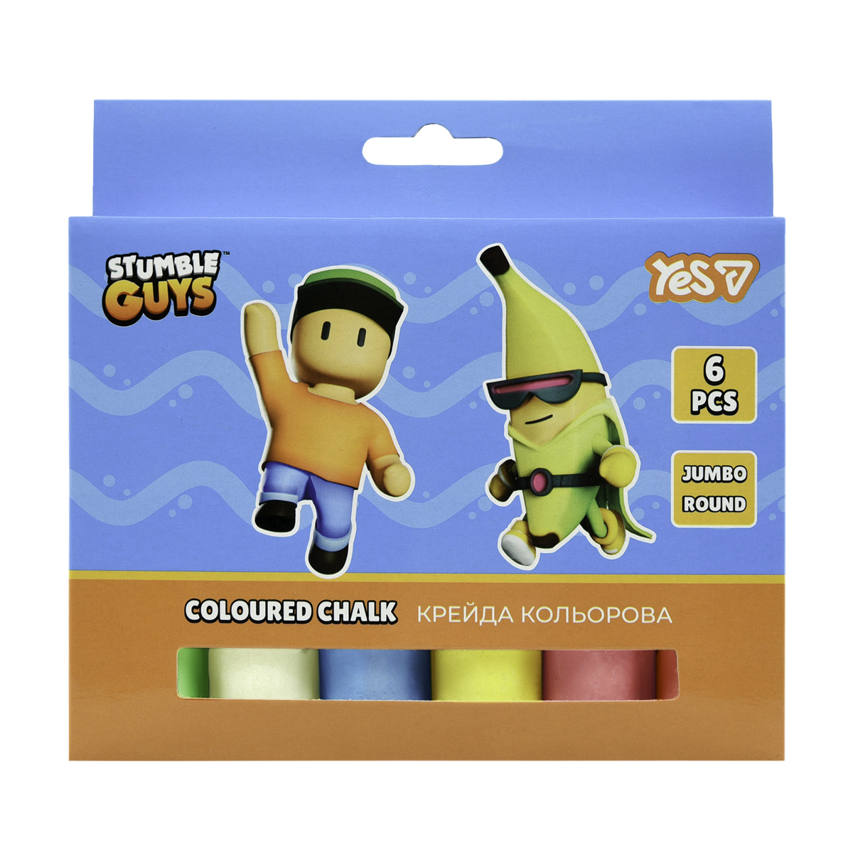 Colored chalk 6 pcs. "YES" /400573/ "Stumble Guys" JUMBO (1/12/72)