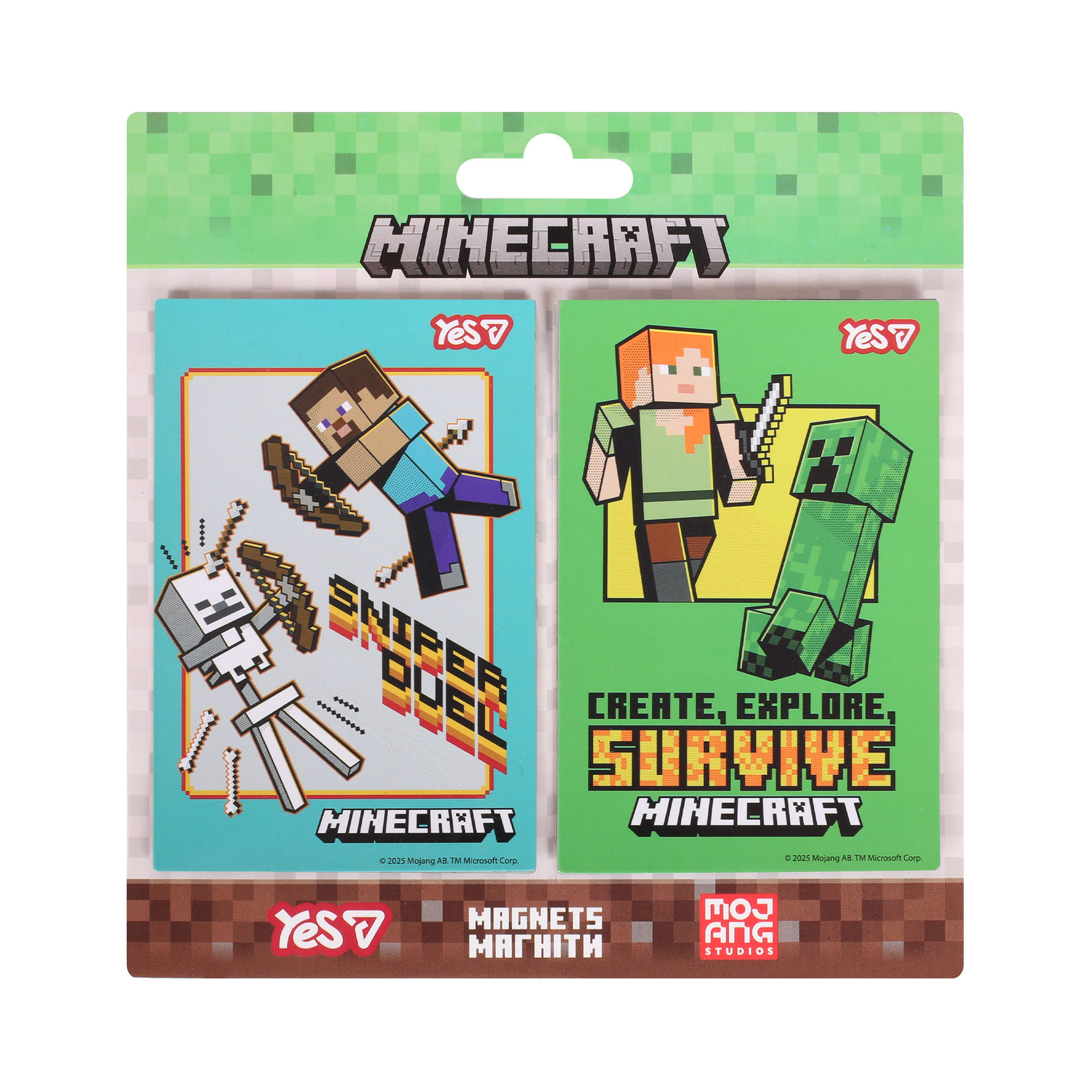 Магніти "YES" /708554/  "Minecraft", 6х9 см, 2 шт (1/10/500)