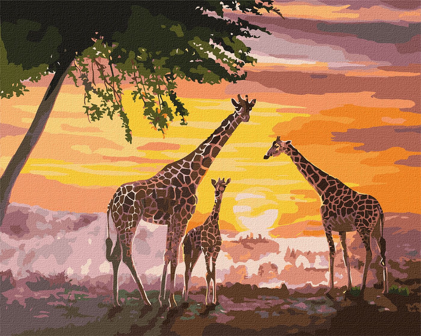 Painting by numbers "Ideyka" /KHO4353/ "Family of giraffes" 40*50 cm