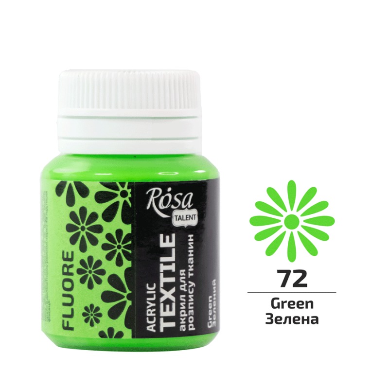 ACRYLIC for fabrics "ROSA TALENT" /72/ Green, fluorescent, 20ml (1/140)
