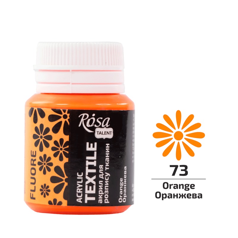 ACRYLIC for fabrics "ROSA TALENT" /73/ Orange, fluorescent, 20ml (1/140)