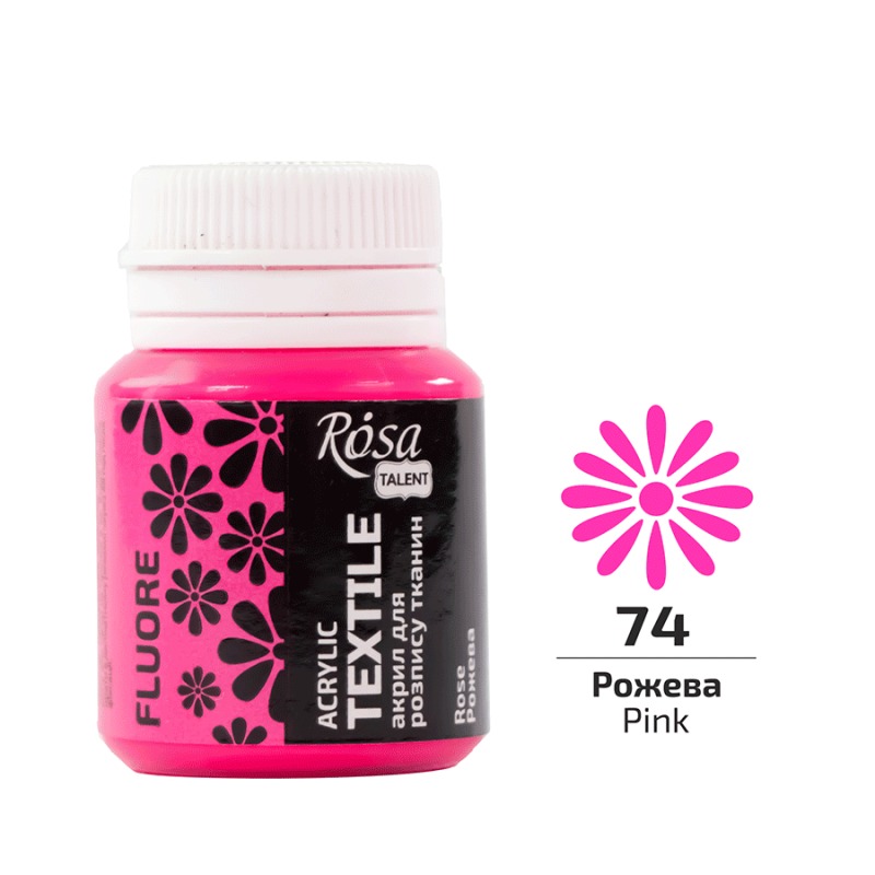 ACRYLIC for fabrics "ROSA TALENT" /74/ Pink, fluorescent, 20ml (1/140)