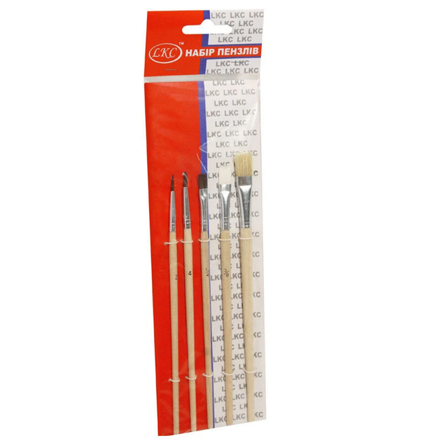 Set of brushes /L 1848-Н/ 3 pcs. white + 2 pcs. bristles (1/24)