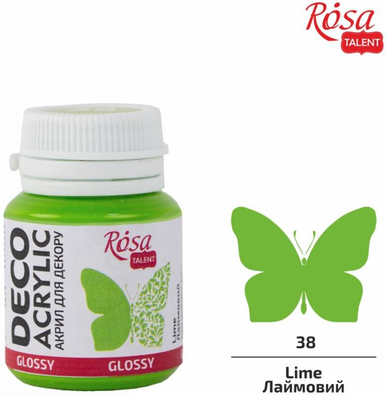 ACRYLIC for decoration "ROSA TALENT" /38/ Lime, glossy, 20 ml (1/140)