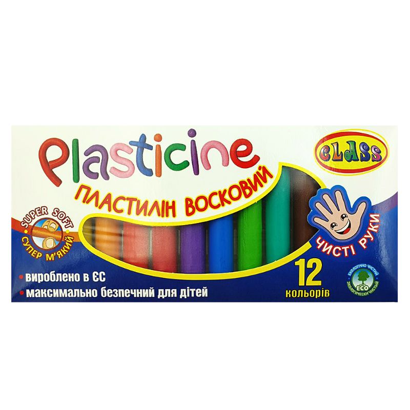 Plasticine "CLASS" "Clean hands" 12 pcs. /7627/ 200 g. wax (1/60)