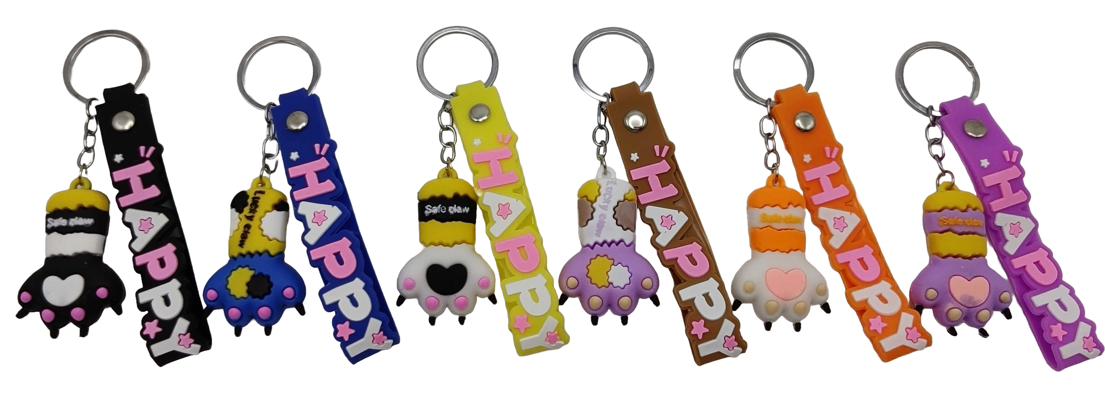 Silicone keychain /3170-21/ with a whip "Lapka-Happy" 5.5 cm (12)