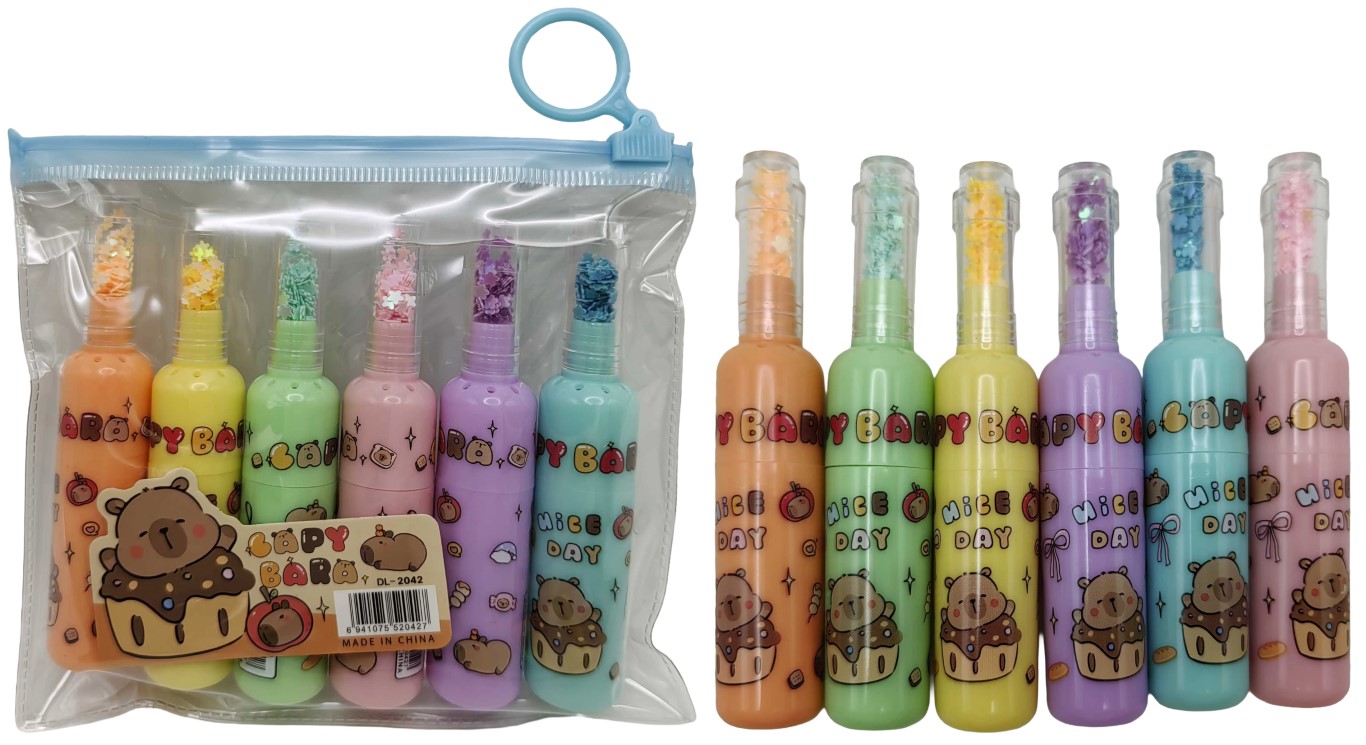 Text divider marker - mini /2042/ "Capybara-sparkles" 9.5 cm 6 colors (1/24)