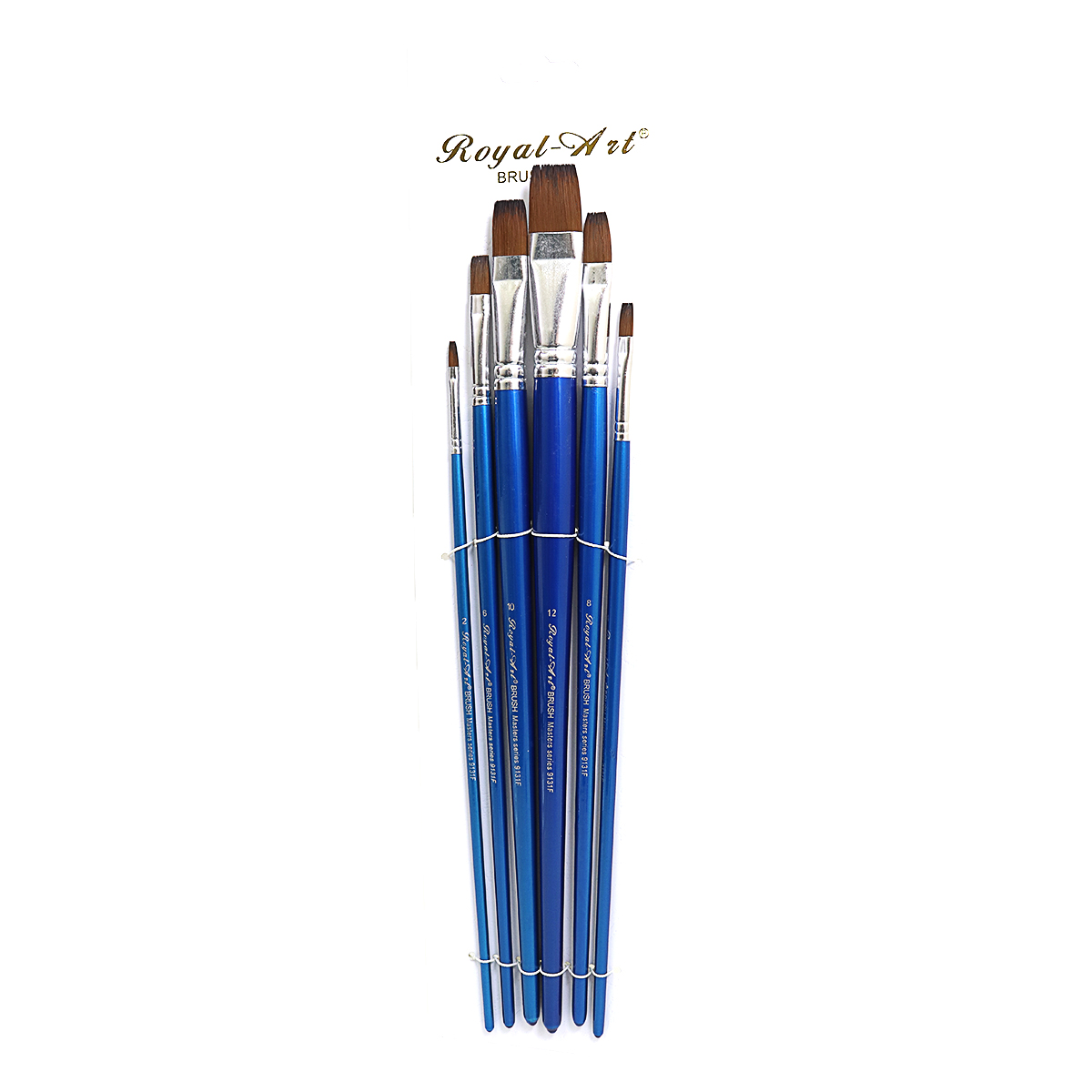 Set of brushes "Royal-Art" nylon /K1185/ 6 pcs (2,4,6,8,10,12) flat (1/24)