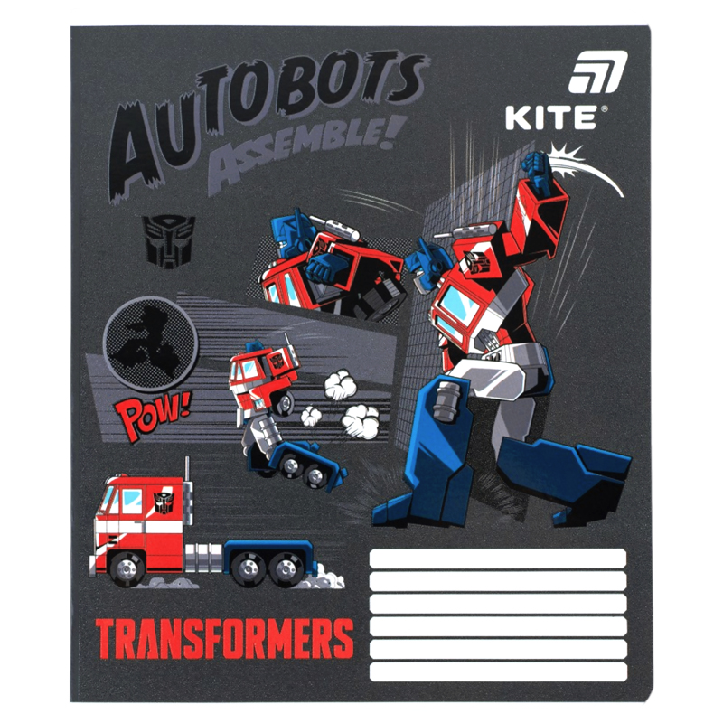 Student's notebook "Kite" 12 sheets # /TF26-232/ Hebrew varnish + UV varnish, Transformers (25/600)