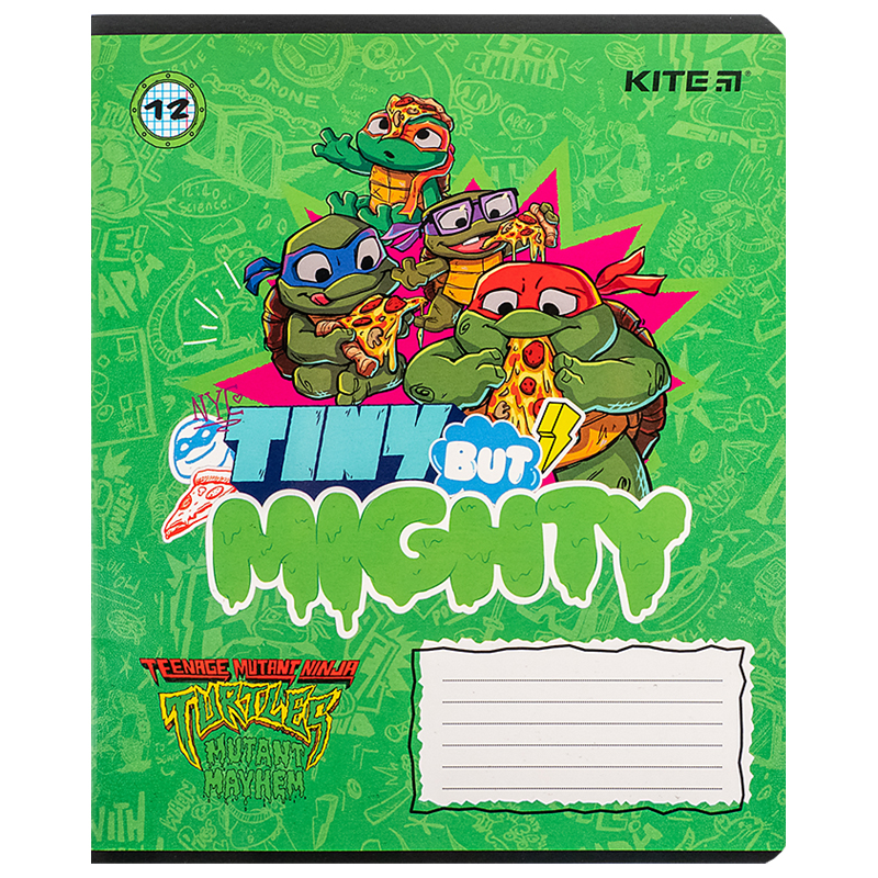 Student's notebook "Kite" 12 sheets # /NT24-232/ Hebrew varnish + UV varnish, TMNT Mutant Mayhem (2023 Movie) (25/600)