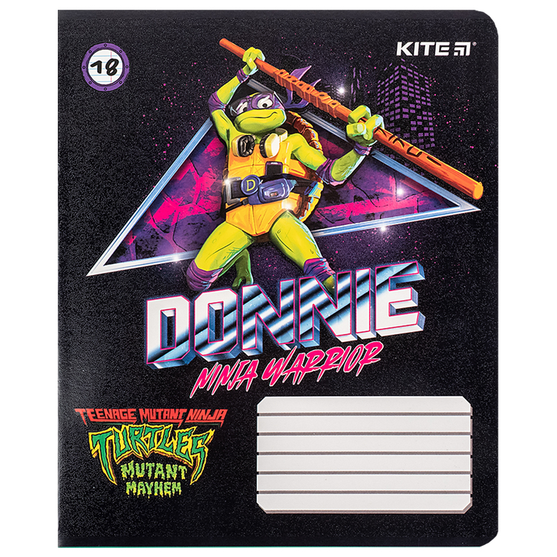 Student's notebook "Kite" 18 sheets == /NT24-237/ Hebrew. varnish + UV varnish, TMNT Mutant Mayhem (2023 Movie) (20/400)