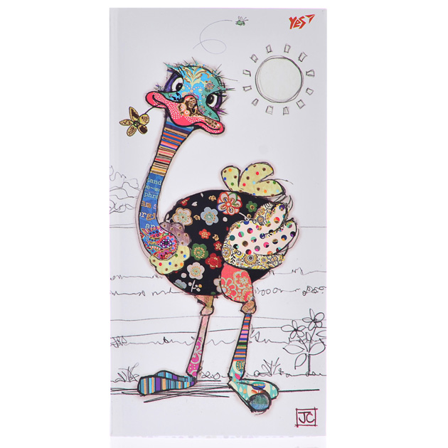 Блокнот 100*200/96 # "YES" /151441/ ІНТЕГР. "BugArt. White ostrich" фольга зол.+Уф.виб. (1/20)
