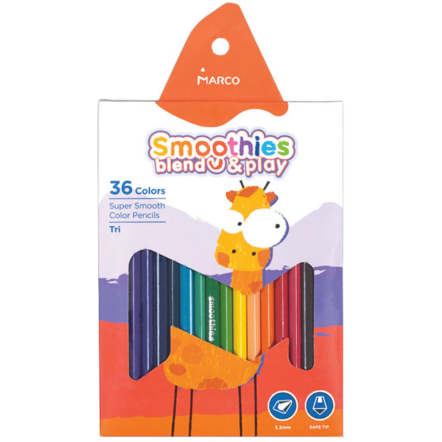 Colored pencils "Marco Smoothies b&p" 36 pcs. /2150-36SV/ triangular, super soft (1/4/40)