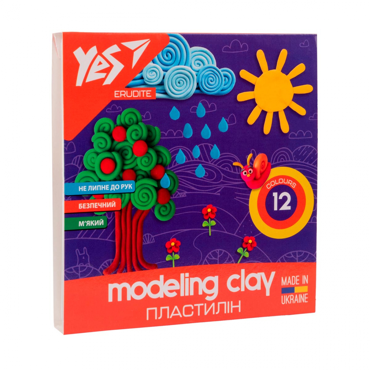 Plasticine 12 pcs. 240g "Yes" /540560/ "Erudite" (1/20)