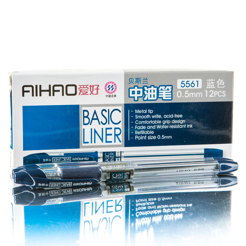 Ballpoint/oil pen AIHAO "Maxriter" АH-5561 blue, 0.5mm (12/144)