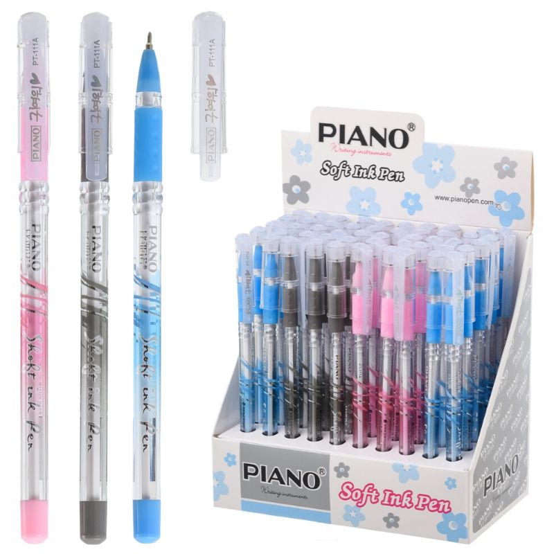 Ручка масляна "PIANO" PТ-111А синя, кол.корпус (50)