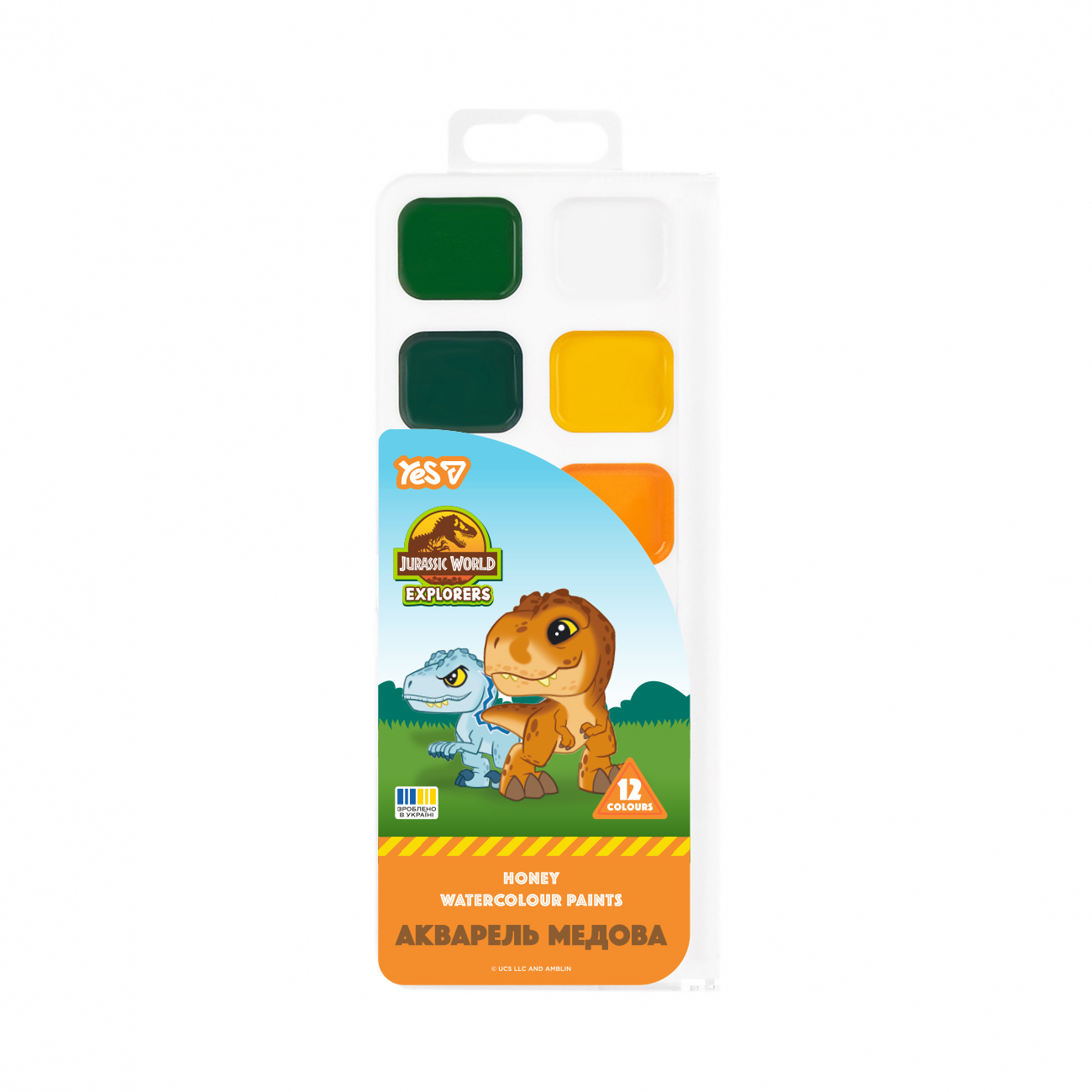 Watercolor "YES" 12 col. /110316/ JURASSIC WORLD honey b/p (1/48)