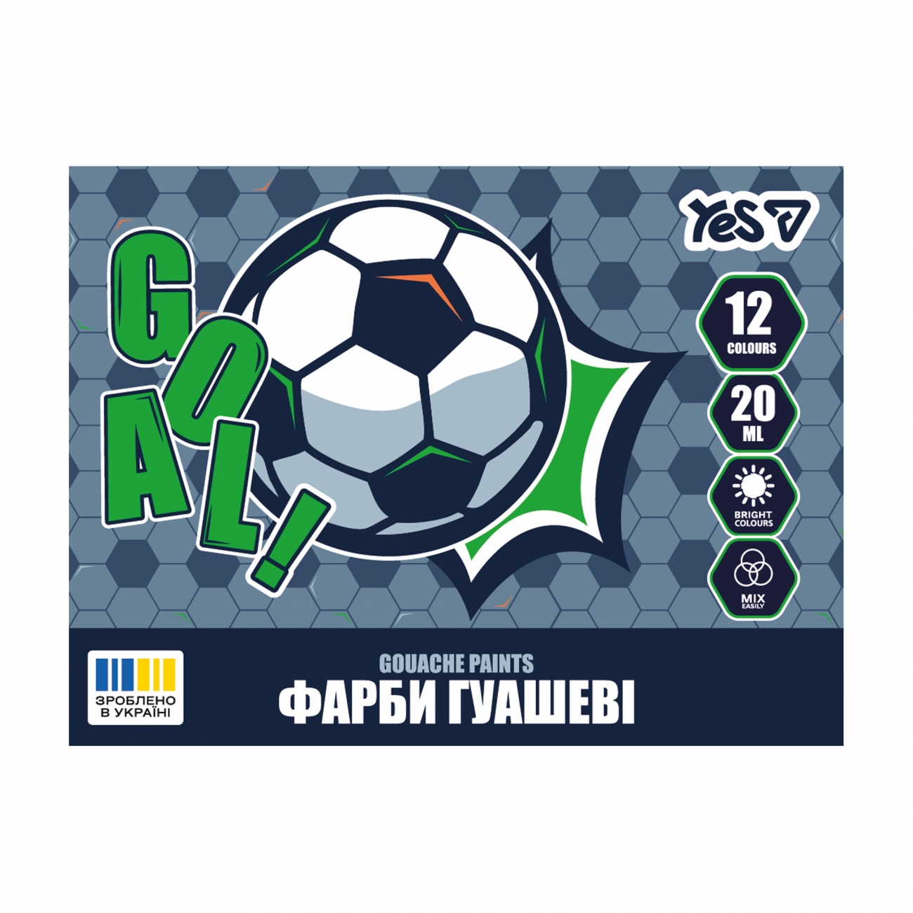 Gouache "YES" 12 col. 20 ml /230453/ Football (1/12)
