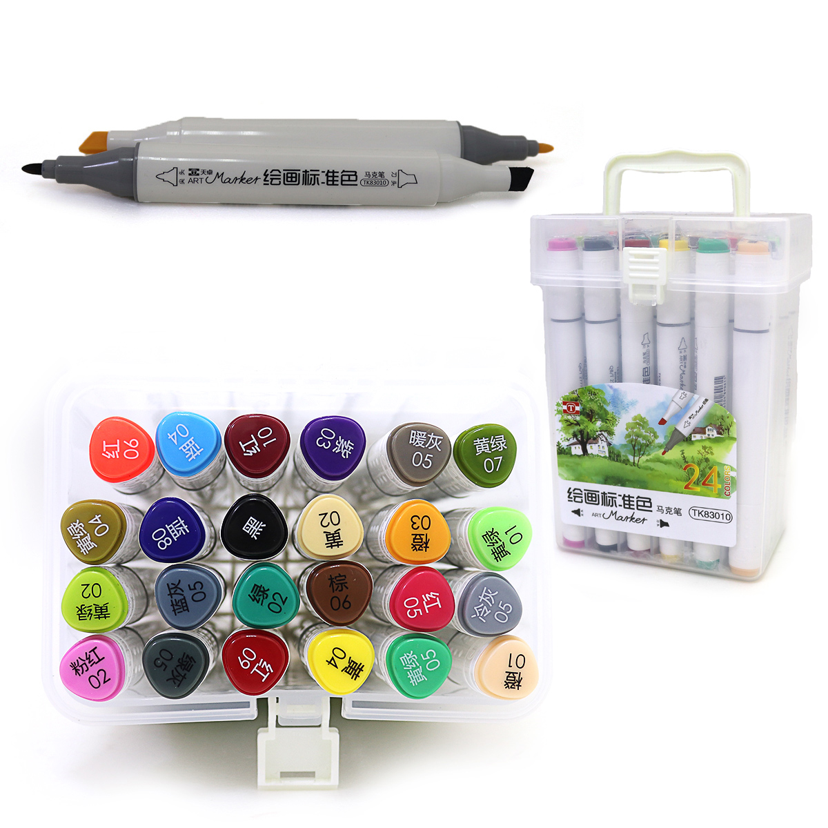 Sketch Marker double-sided "JO" /TK83010-24/ triangular. 24 pieces/set of layers. container (1/30)