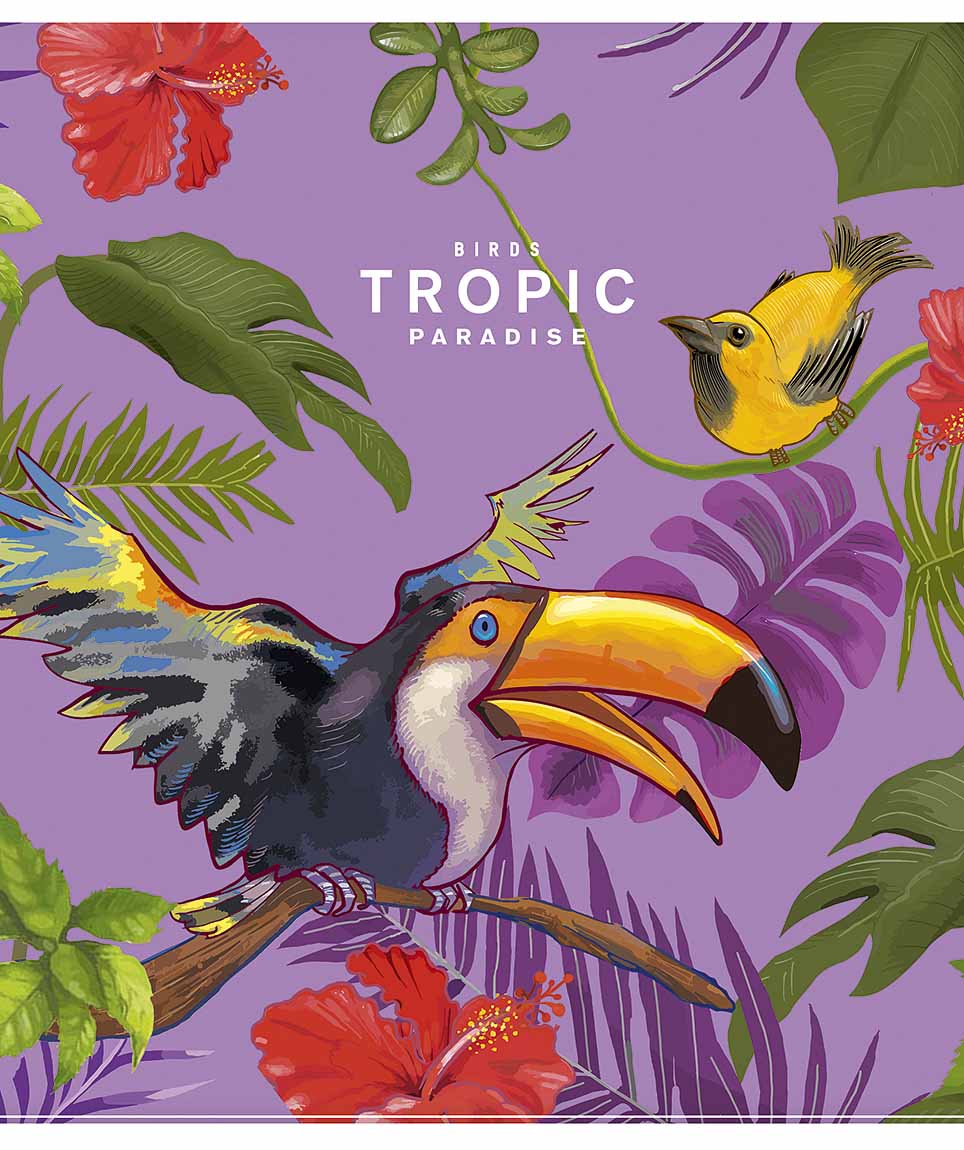 Student's notebook "Schoolboy" 60 sheets == /3044L/ "Tropic paradise" UV (girl) (10/80)