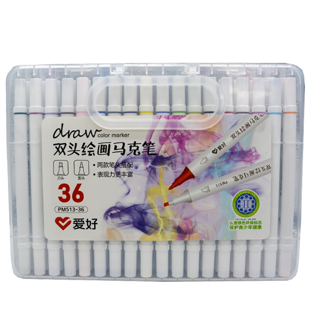 Sketch Marker double-sided AKV. "AIHAO" /PM513-36/ 36pcs/set (1/9/36)