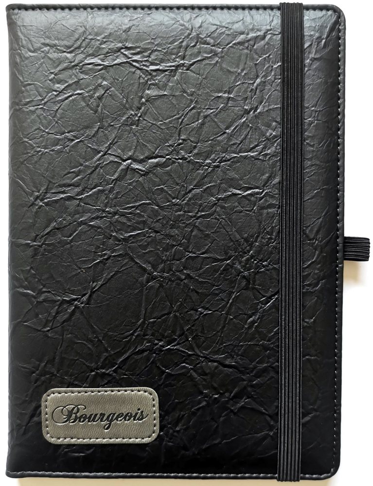 Notebook on rubber band "Bourgeois" A5/160 leatherette TV cover. /N9719/ internal approx. 70g, # (1/30)