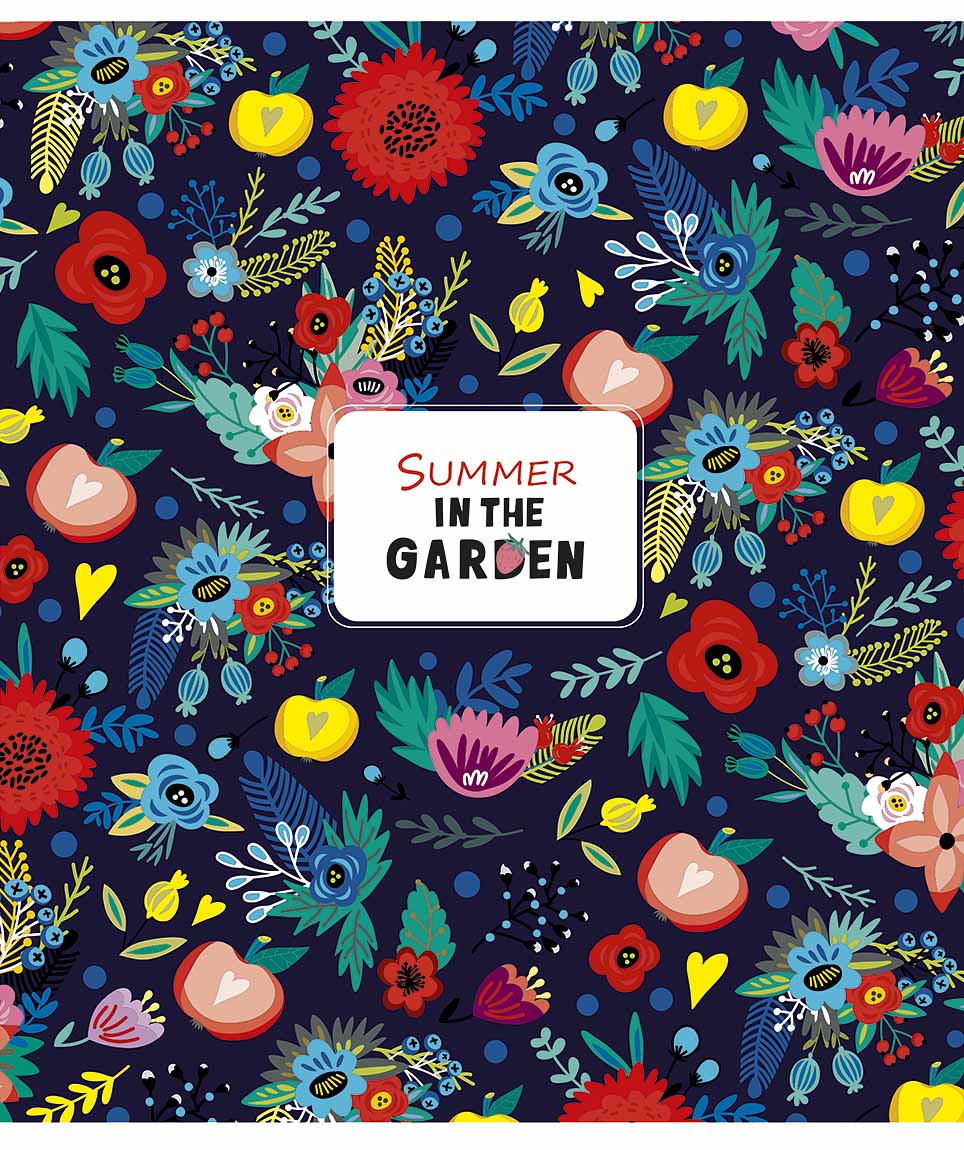 Student's notebook "Genius" 48 sheets # /3071K/ "In the summer garden" select UV varnish (girl) (10/100)