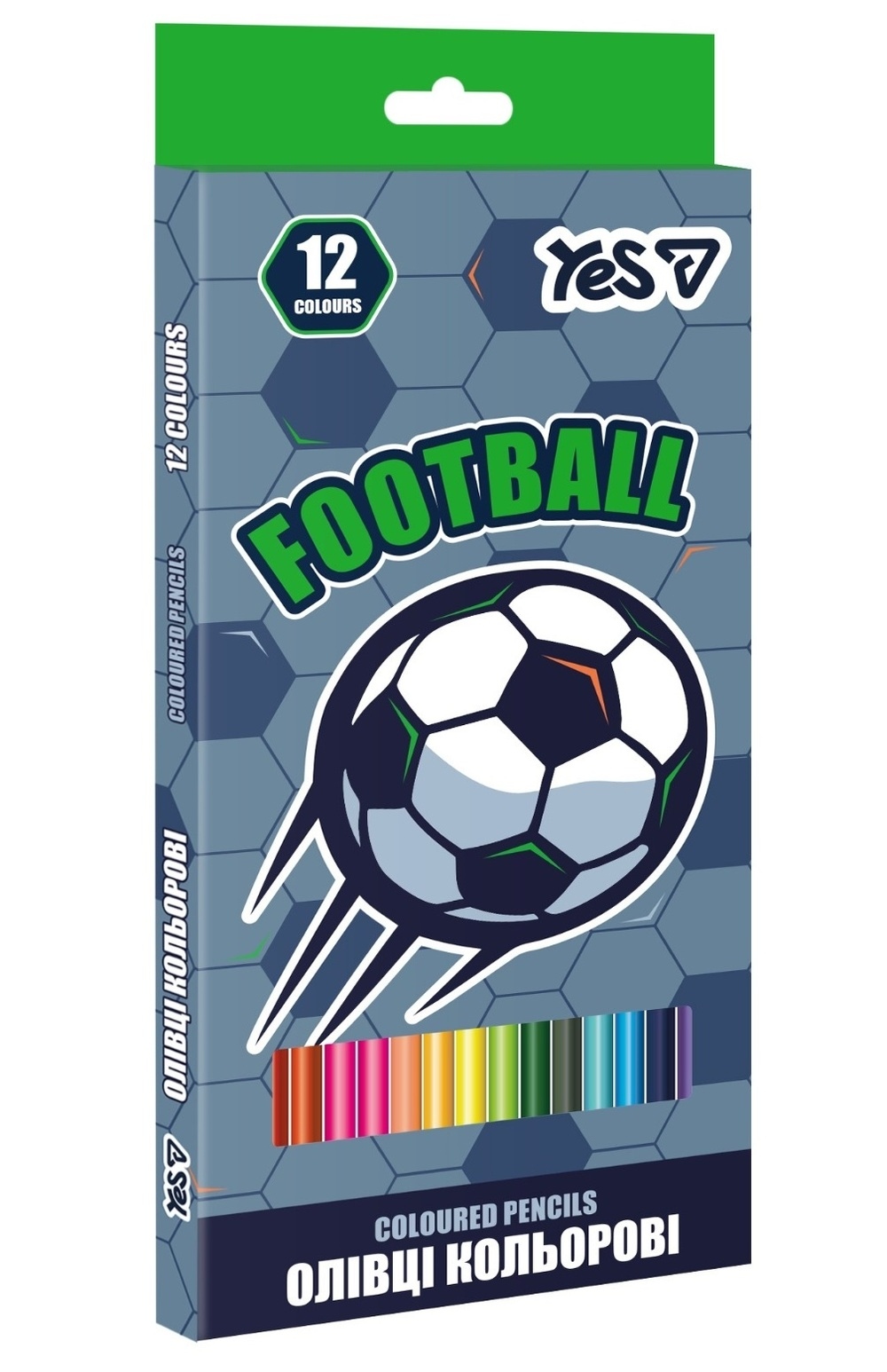 Олівці кольорові "Yes" 12 кол. /290786/ Football (1/12/240)