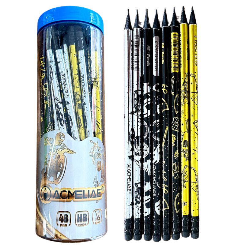 Pencil h/g "Acmeliae" /43170/ round HB, with eraser, in a jar, mix (48)