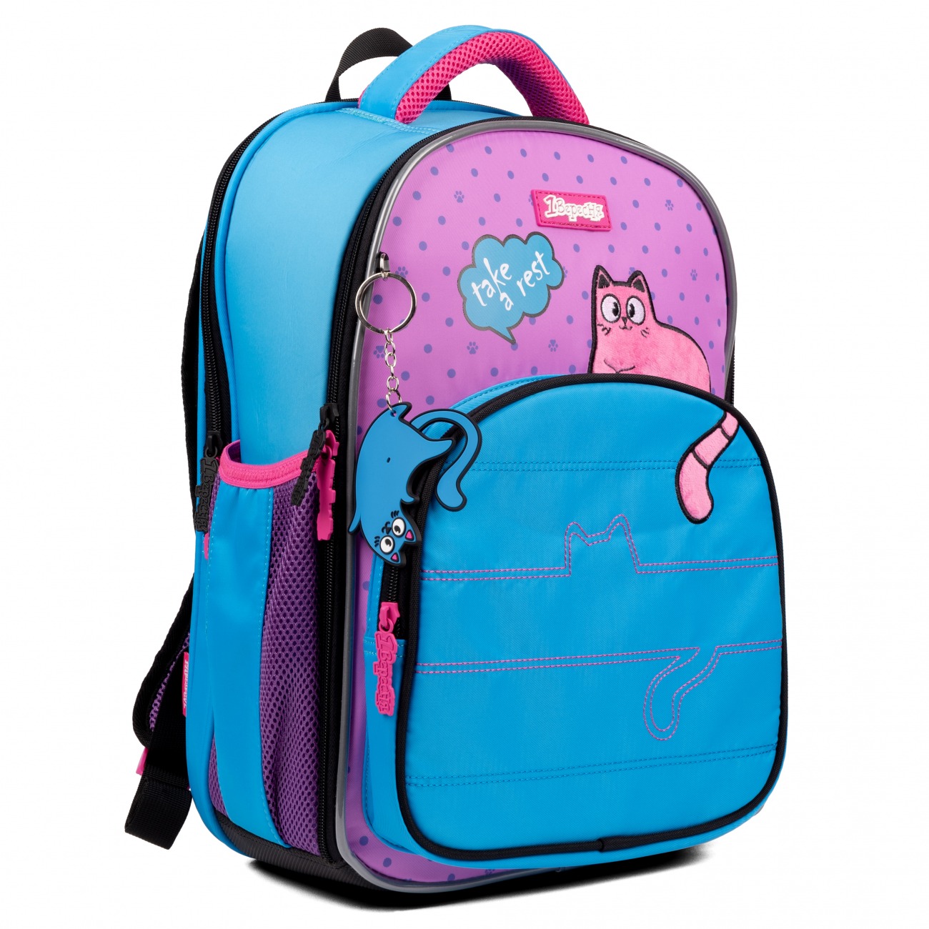 School backpack "1B" /559493/ S-97 Pink and Blue (1/4)