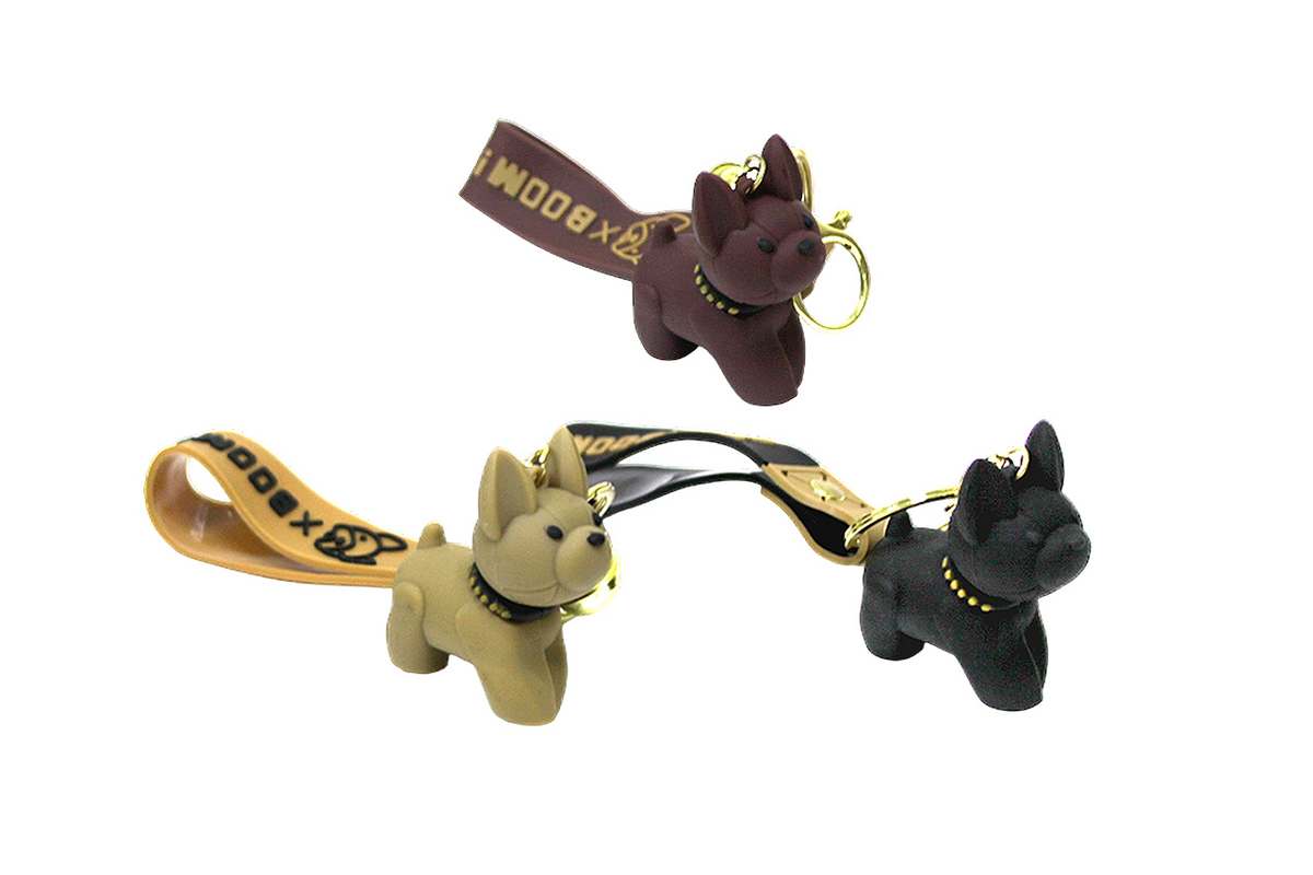 Silicone keychain "WB" /13995/ Dog with a bell (12)