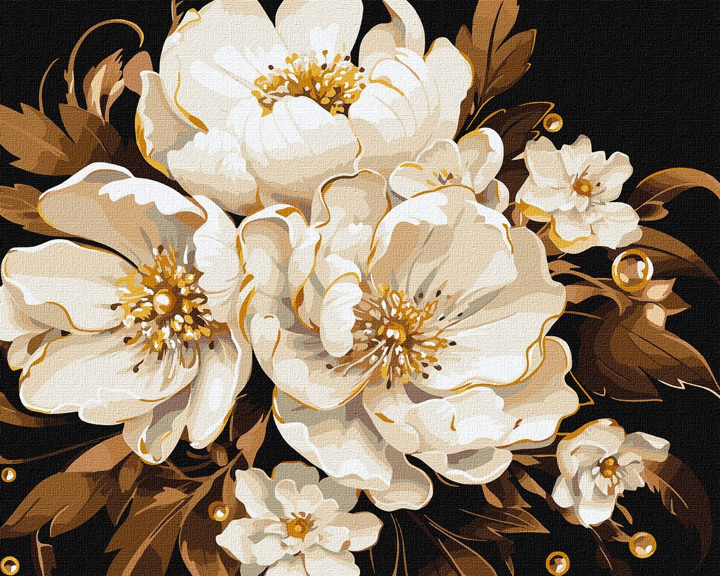 Painting by numbers "Ideyka" /KHO3271/ "White tenderness with extra metallic paints" 40*50 cm