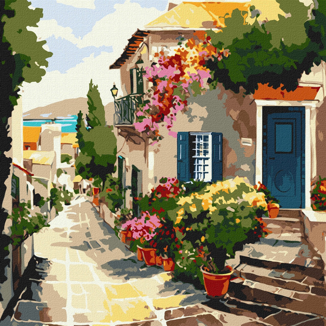 Picture by number "Ideyka" /KHO3647/ "House by the sea" 40*40 cm