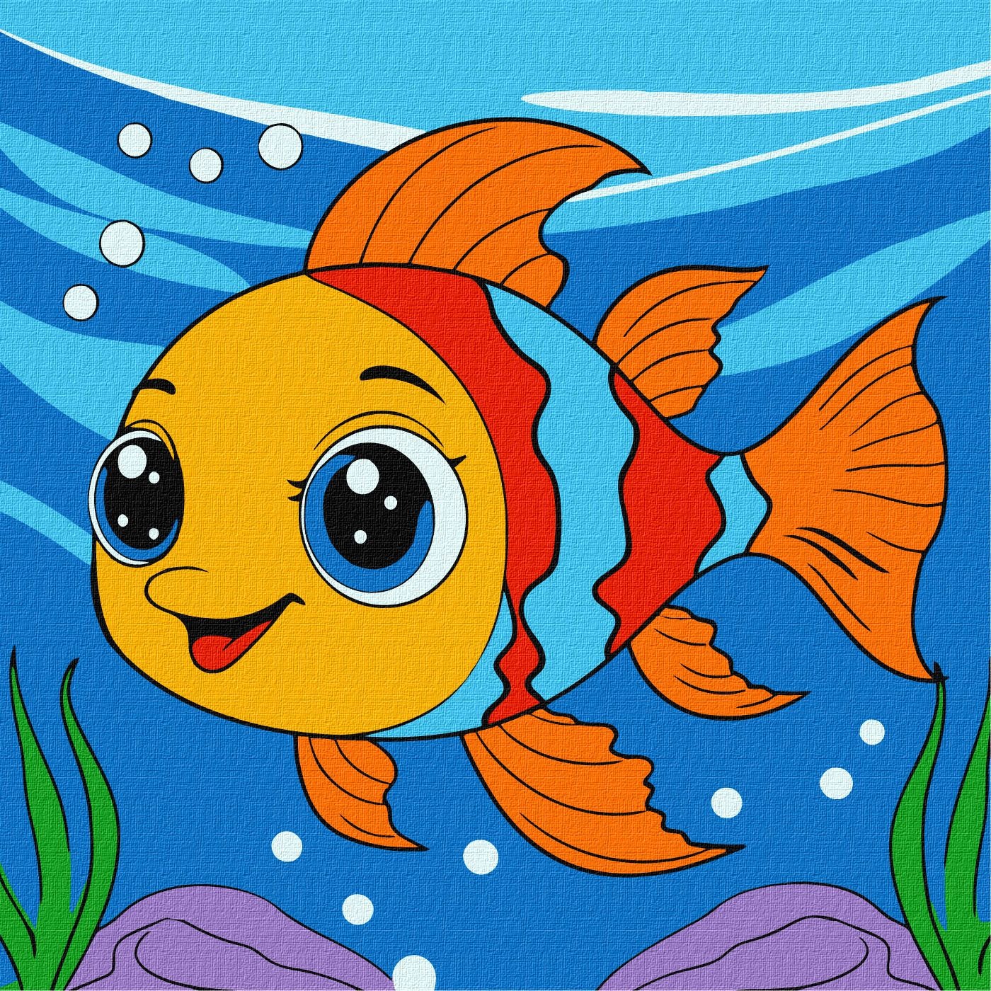 Painting by numbers "Ideyka" /KHO6199/ "Dreamy fish" 25*25cm