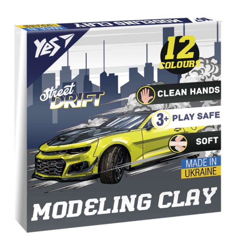 Пластилін 12 кол. 240г "Yes" /540672/ "Drift King" (1/20)