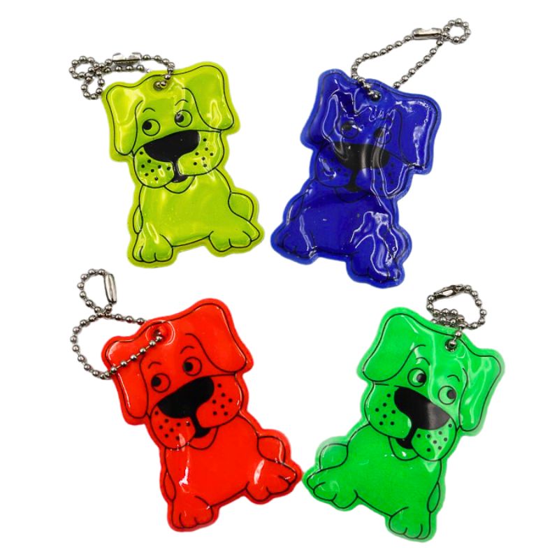 Reflective keychain "JO" /2822-2023-4/ "Dog" 3*4.5cm, 3-4 colors (100)