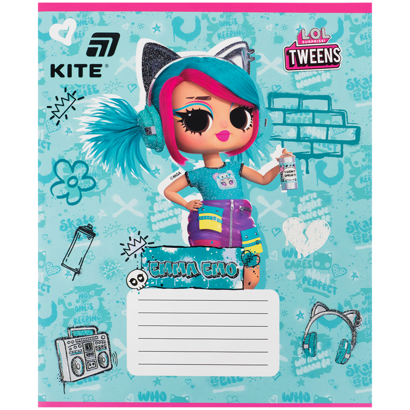 Student's notebook "Kite" 12 sheets// /LO26-235/ UV varnish + glitter, LOL SURPRISE (25/600)