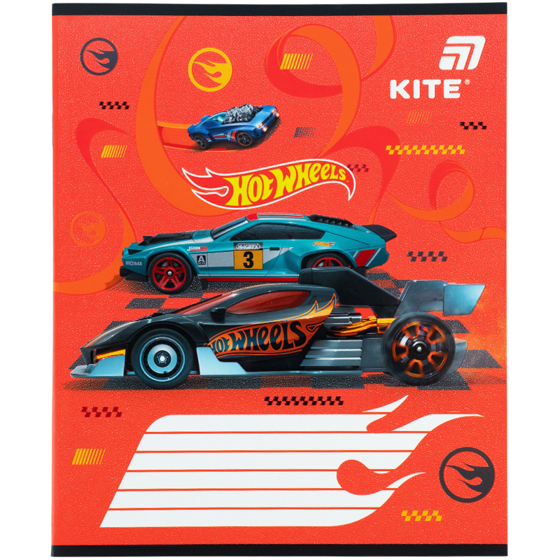 Student's notebook "Kite" 12 sheets// /HW26-235/ Hebrew. varnish + UV varnish, Hot Wheels (25/600)