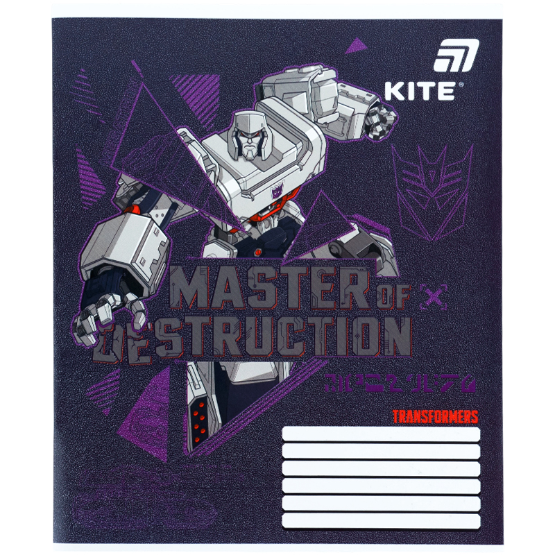 Student's notebook "Kite" 12 sheets// /TF26-235/ Hebrew. varnish + UV varnish, Transformers (25/600)