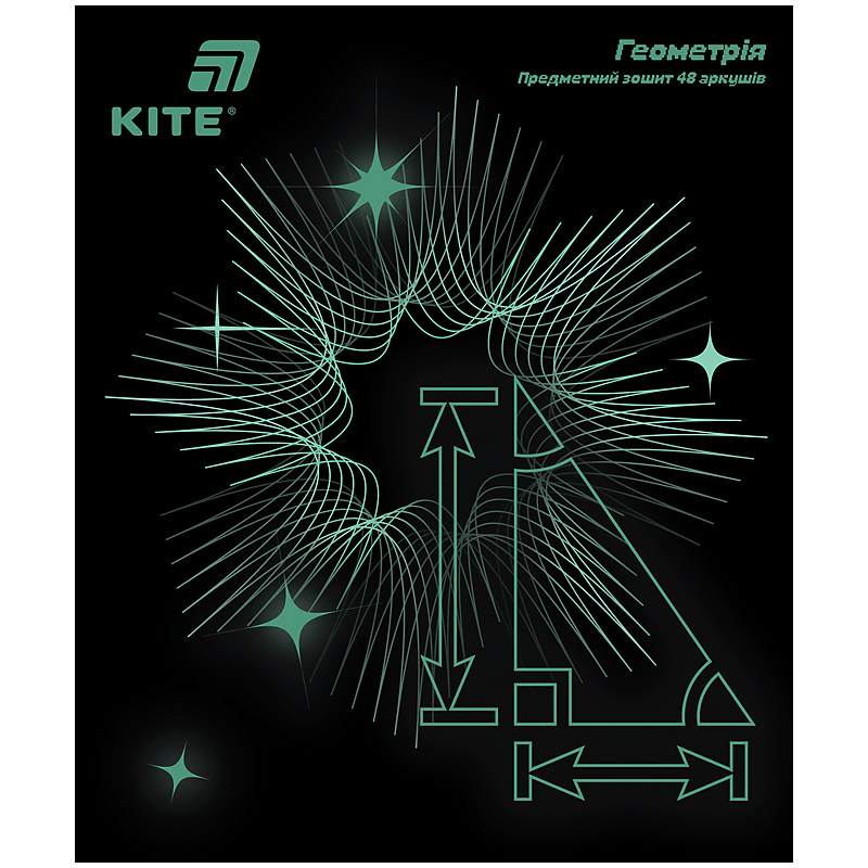 Зошит уч. "Kite" 48арк.# /K26-240-1/ ПРЕДМЕТКА софт тач+УФ, Lumen, геометрія (10/200)