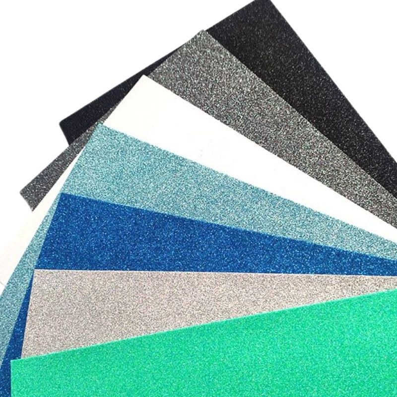 Flexica (foamiran) "Diamond pens" /125471/ EVA 20*30cm 2.0mm with glitter on an adhesive base "Blue palette" (7 sheets) (1/100)