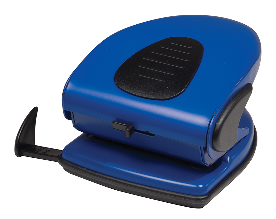 Hole punch 30 sheets. "SCHOLZ" /4314/ 8cm, Blue metal (1/12)