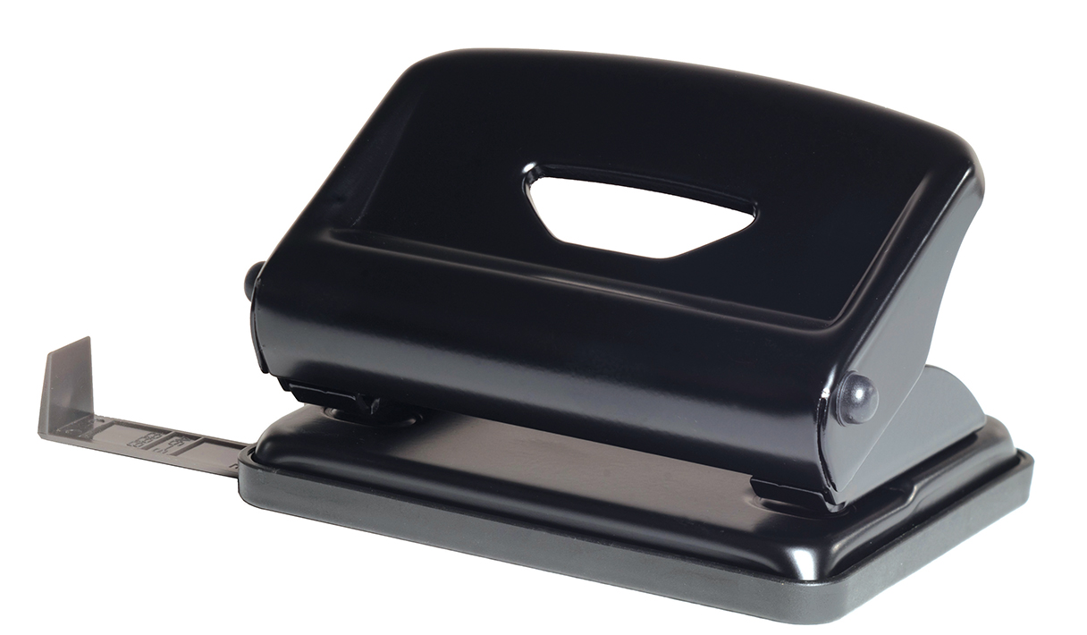 Hole punch 12 sheets. "SCHOLZ" /4316/ 8cm, Black metal (1/24)