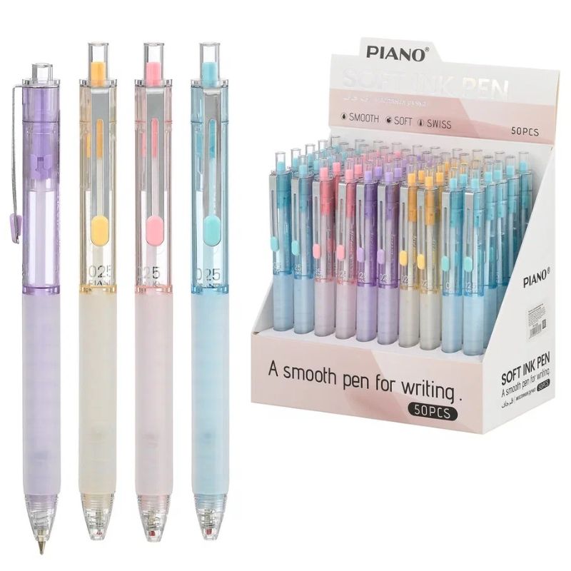 Ручка масляна автомат "PIANO" /PT-025/ синя 50PC/BOX (50)